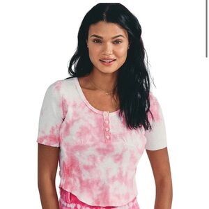 LoveShackFancy Aeris Top in Millennial Pink Hand Dye : M